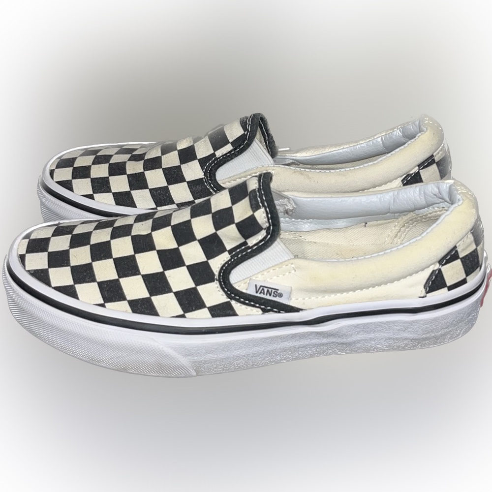 Cream Checkered Vans